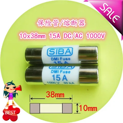 

15 a fuse 10 x38mm DC AC 1000 v quick fuse fuse tube molten core