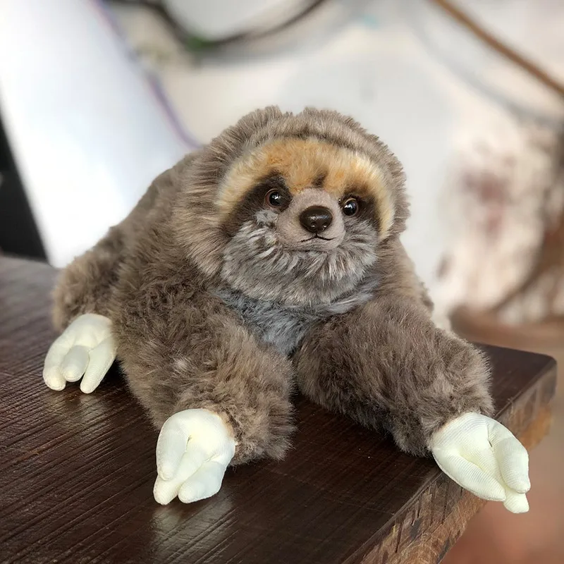Stuffed Toy Three Toed Cuddly Lying Animals Lifelike Soft Plush Sloth Critters Real Life toy children kids gift |