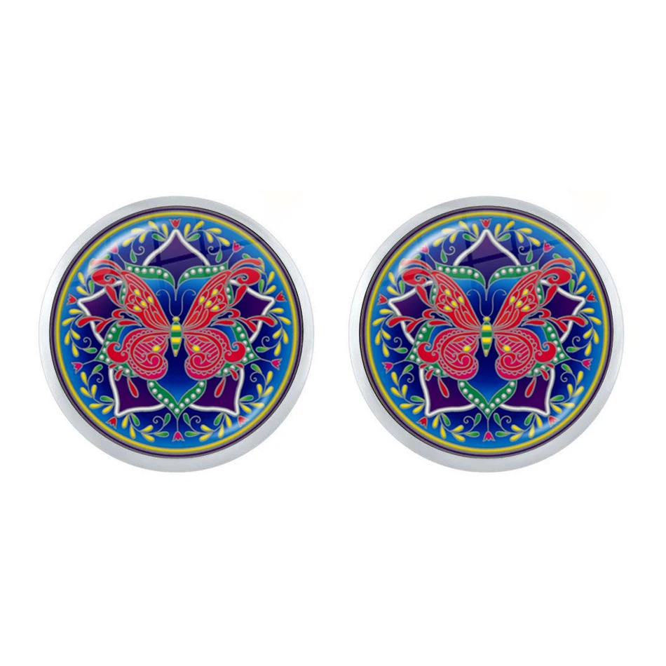 Очаровательные серьги с изображением мандалы хна кристаллами украшение в виде