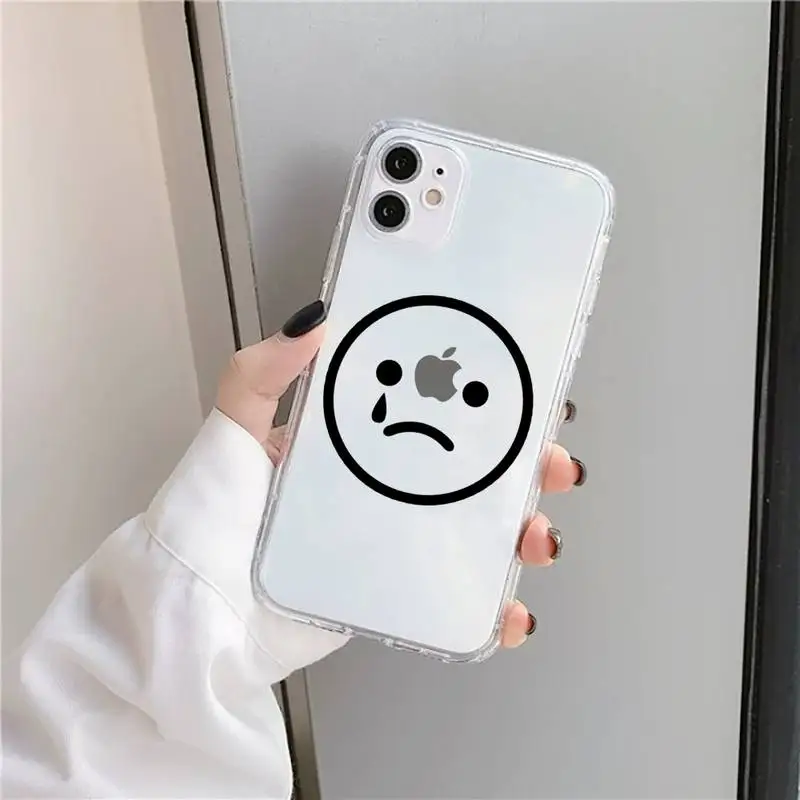 

Cartoon cute funny smiley expression Phone Case Transparent for iPhone 11 12 mini pro XS MAX 8 7 6 6S Plus X 5S SE 2020 XR