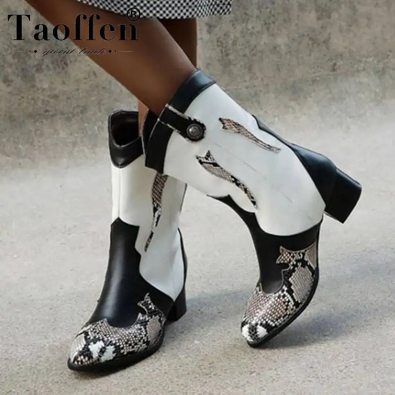 Женские сапоги до середины икры Taoffen вечерние брендовые уличные больших размеров