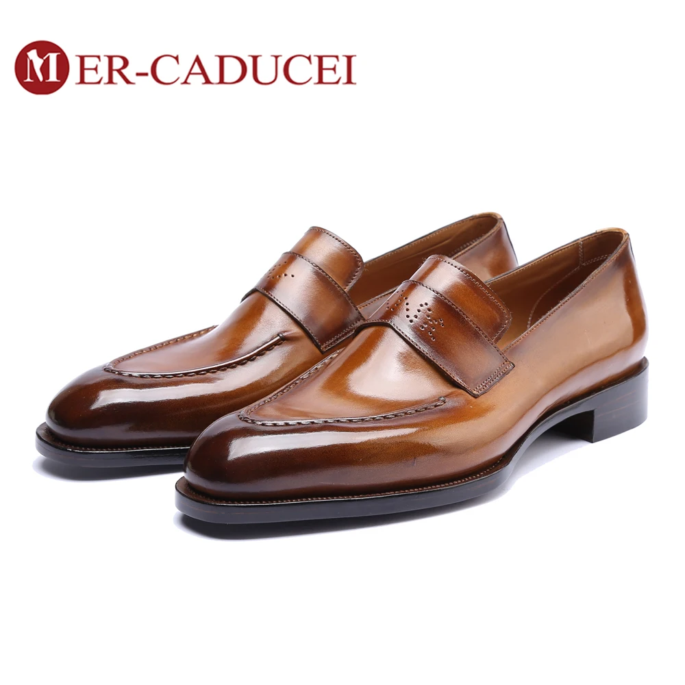 Туфли мужские кожаные Роскошные ручная работа офисные свадебные банкетные туфли