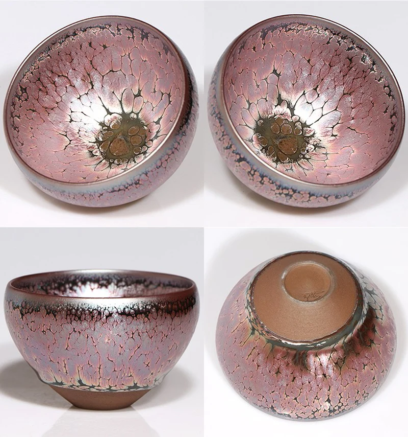 JZ152 китайская цветная чайная чашка с глазурью Tenmoku полностью ручная работа для