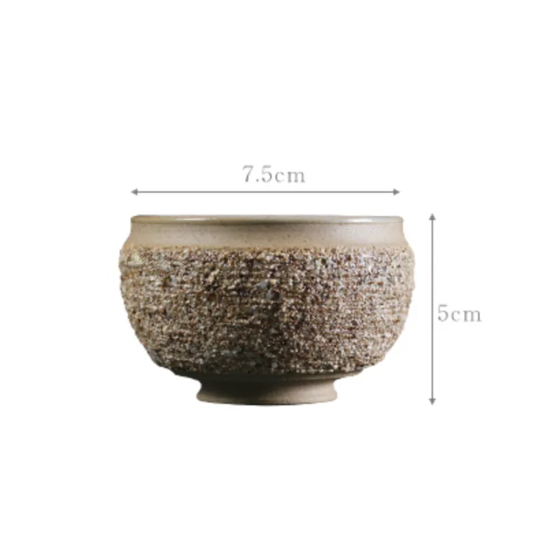 

Japanese Style Coarse Pottery Master Cup Retro Handmade Ceramic Tea Bowl Kung Fu Drinkware Tea Set Office Teacup Water Mug