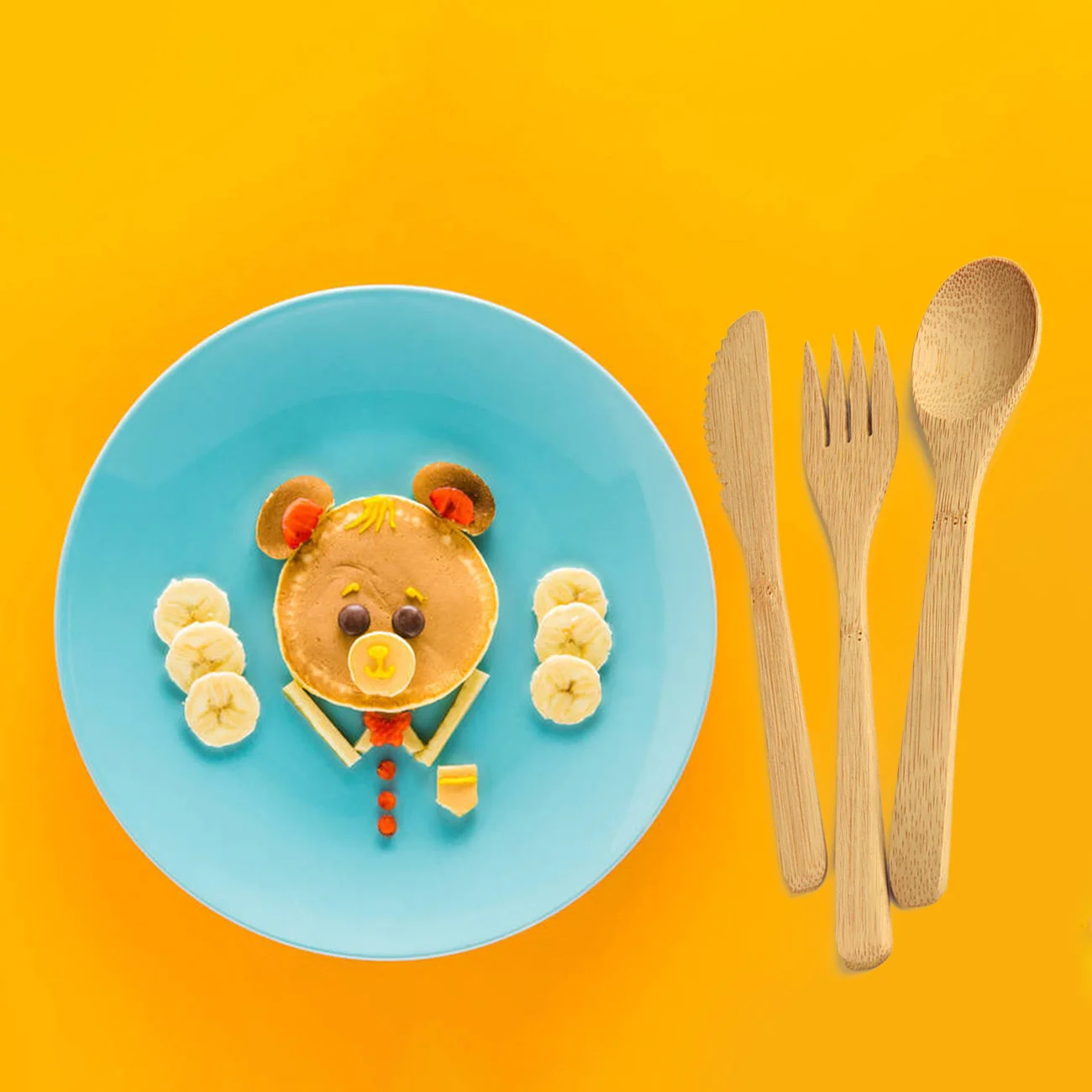 

Eco Friendly Bamboo Cutlery Set of Utensils with Reusable Bamboo Spoon Fork Knife and Reusable Straw Cleaner For Travel