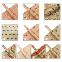5 sheets 70x50cm wrapping kraft paper present diy packing wraps for xmas party christmas festival birthday