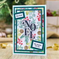 noel jolly words metal cutting dies coordinating stamp for scrapbooking embossing craft die cut card making stencil