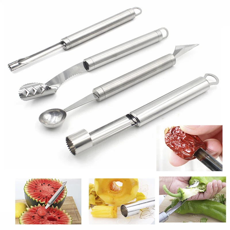 4 шт./компл. инструменты для резьбы по фруктам и овощам лопатка дыни яблока вишни