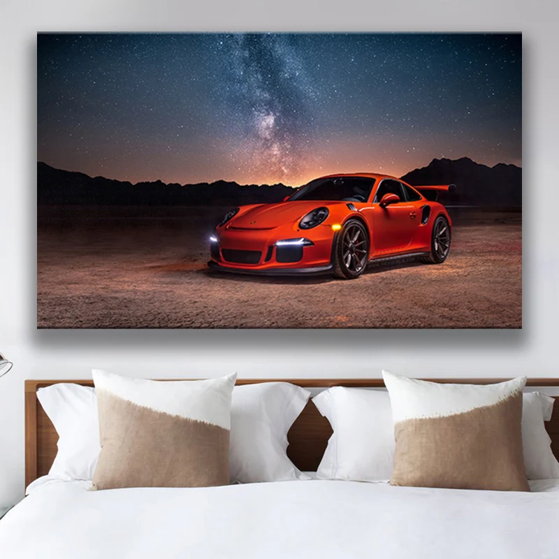

Sports car racing Porsche GT3 RS super car poster wall art picture living room home decoration painting wall art (frameless)
