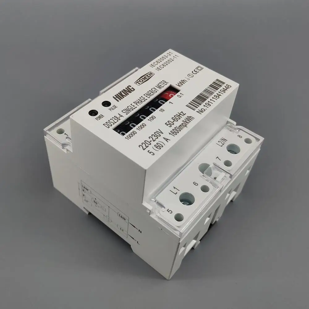 40A 60A 100A 220V 230V 50HZ 60HZ однофазный din-рейка кВтч Ватт час din-рейка счетчик энергии шаговый двигатель импульсный регистр дисплей