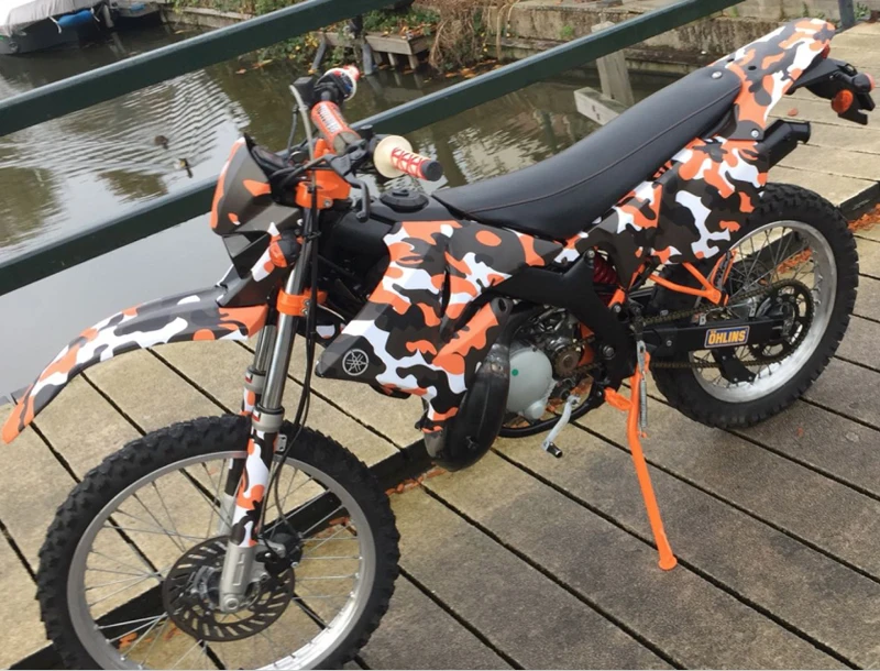 10/20/30/40/50X152CM Orange Black Camouflage Vinyl Wrap Adhesive Car Motorcycle Wrapping Sticker Decal Film with Air Release | Автомобили