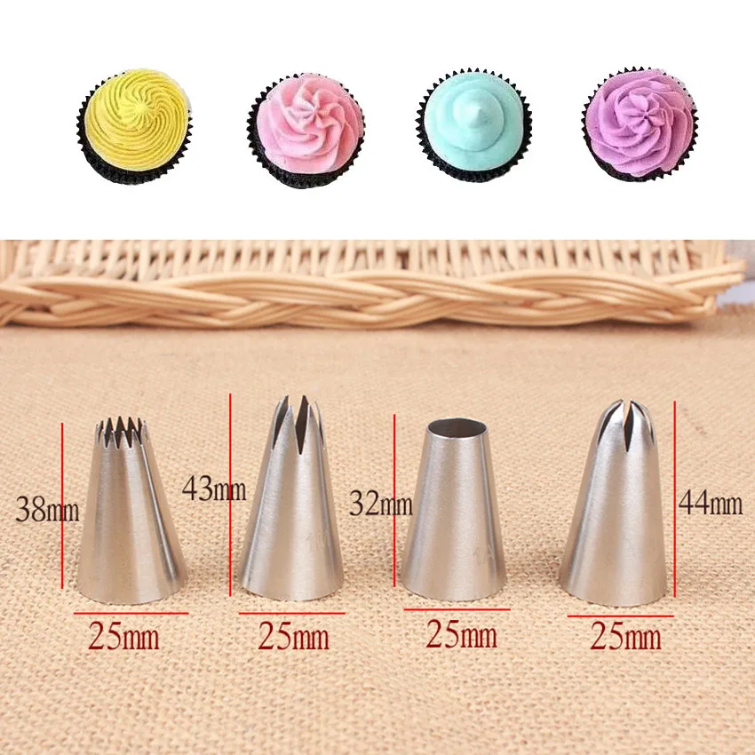 4 шт. насадки для глазирования Кондитерские украшения торта набор декорирования