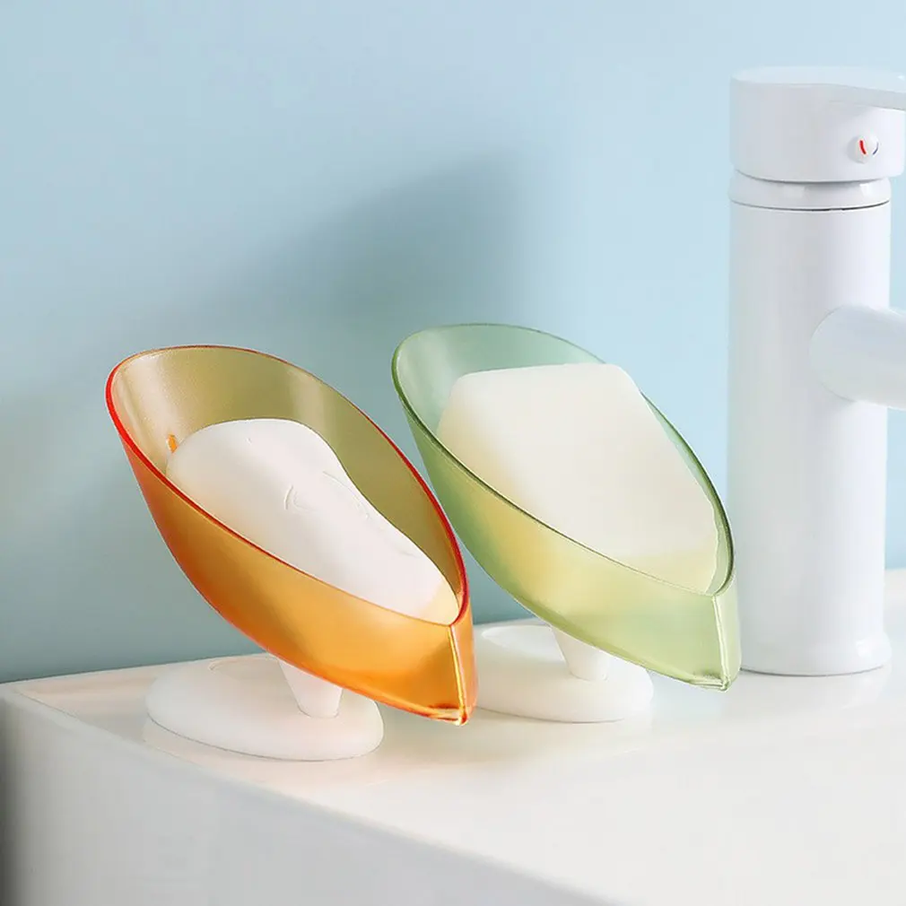 

Creative Flower And Bird Way Soap Box Small Fresh Kitchen And Bathroom Rotating Drain Durable Leaf Shape Soap Holder