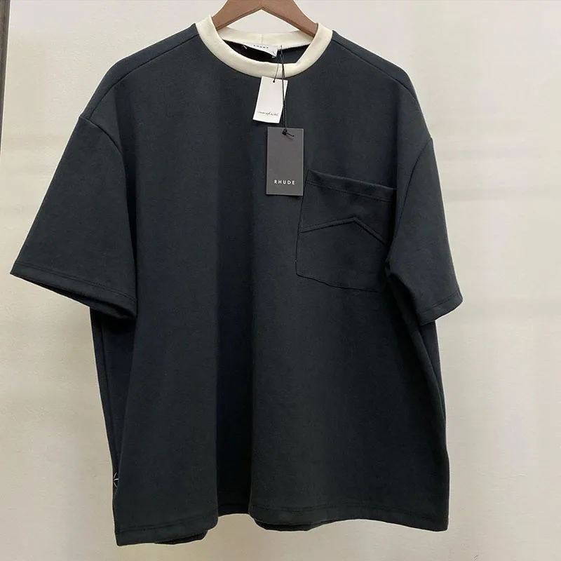 2020ss Rhude футболка для мужчин и женщин 1:1 Высокое качество модные повседневные
