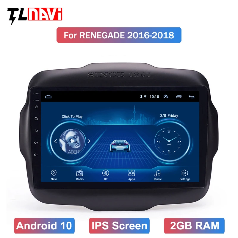 Android 10 IPS 2.5D автомобильный dvd для 1JEEP Renegade радио 2016 2018 Мультимедиа GPS Радио Стерео gps