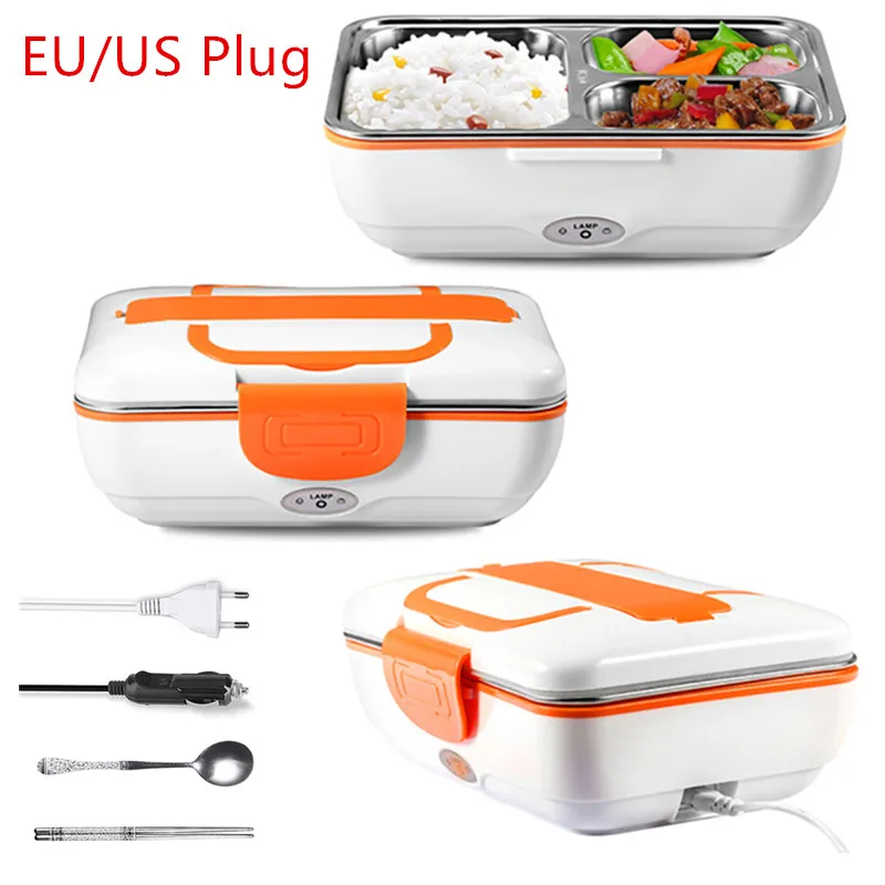 3 в 1 Электрический Ланч-бокс с подогревом контейнер из нержавеющей стали для риса