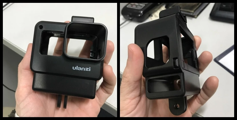 Защитный чехол Ulanzi V2 для Gopro 7, 6, 5, рамка для камеры, крепление для микрофона, адаптер с крышкой для горячего башмака и адаптером для микрофона