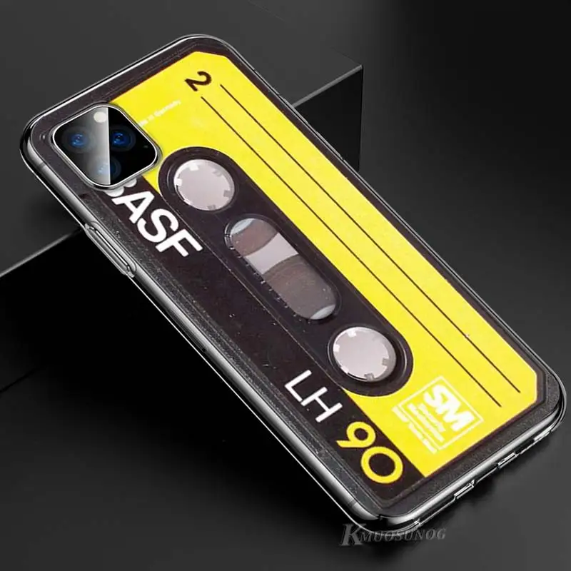 Прозрачный ТПУ чехол Классическая старая кассета для iPhone 11 11Pro XS MAX XR X 8 7 6S 6 Plus 5S чехол для телефона