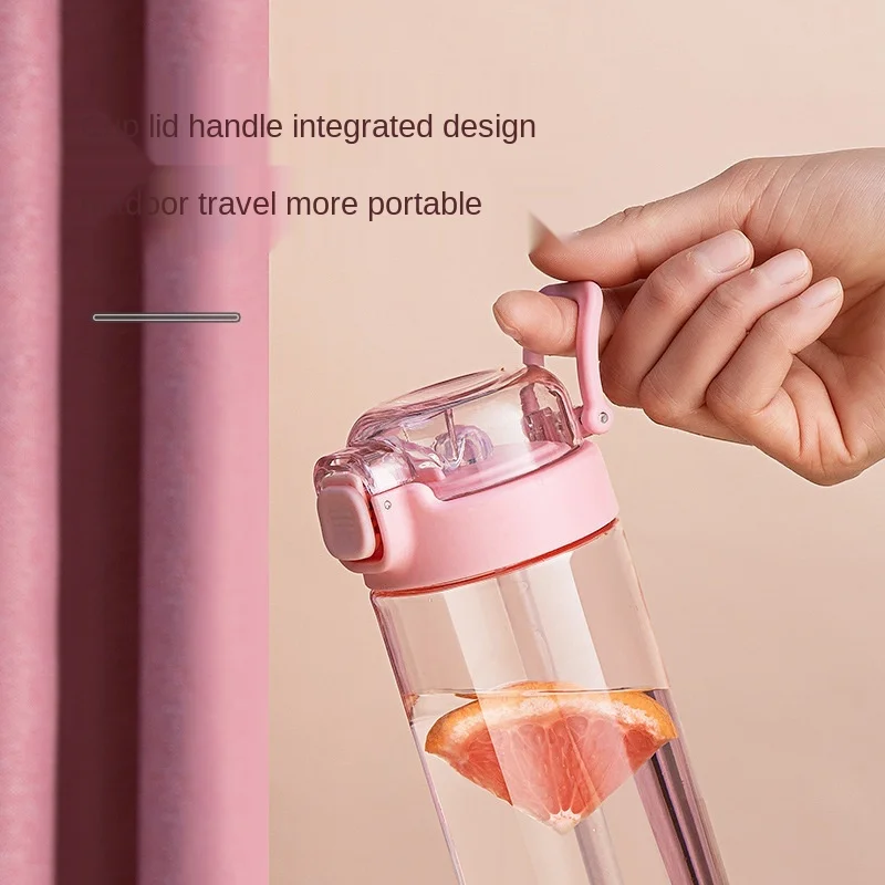 500ml Transparent Plastic Water Bottles BPA Free Creative Frosted Bottle With Portable Rope Travel Tea Cup Motion | Дом и сад