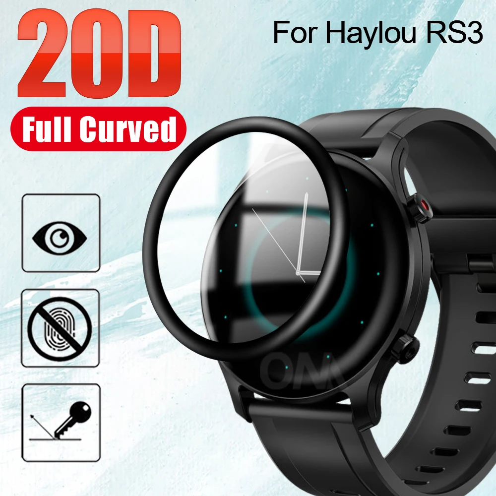 

20D Curved Edge Full Protective Film Cover For Xiaomi Youpin Haylou RS3 LS04 Screen Protector Smart Watch Accessories (Not Glass