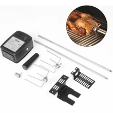 Easy Install Meat Forks Tools Stainless Steel Camping Household Cooking BBQ Motor Set Electric Automatic Rotisserie Spit Rod