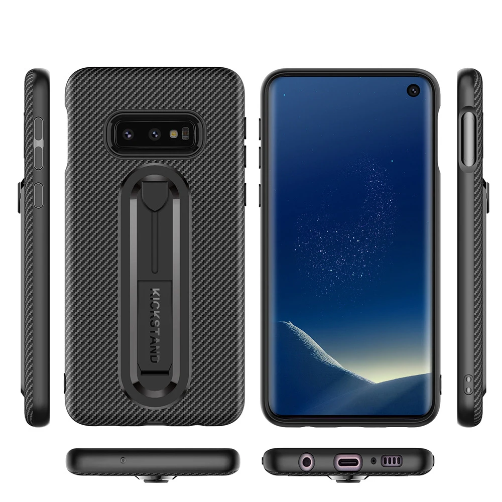 Чехол для Samsung S10e S8 S9 Plus S7 Edge чехол из углеродного волокна с кольцом подставкой