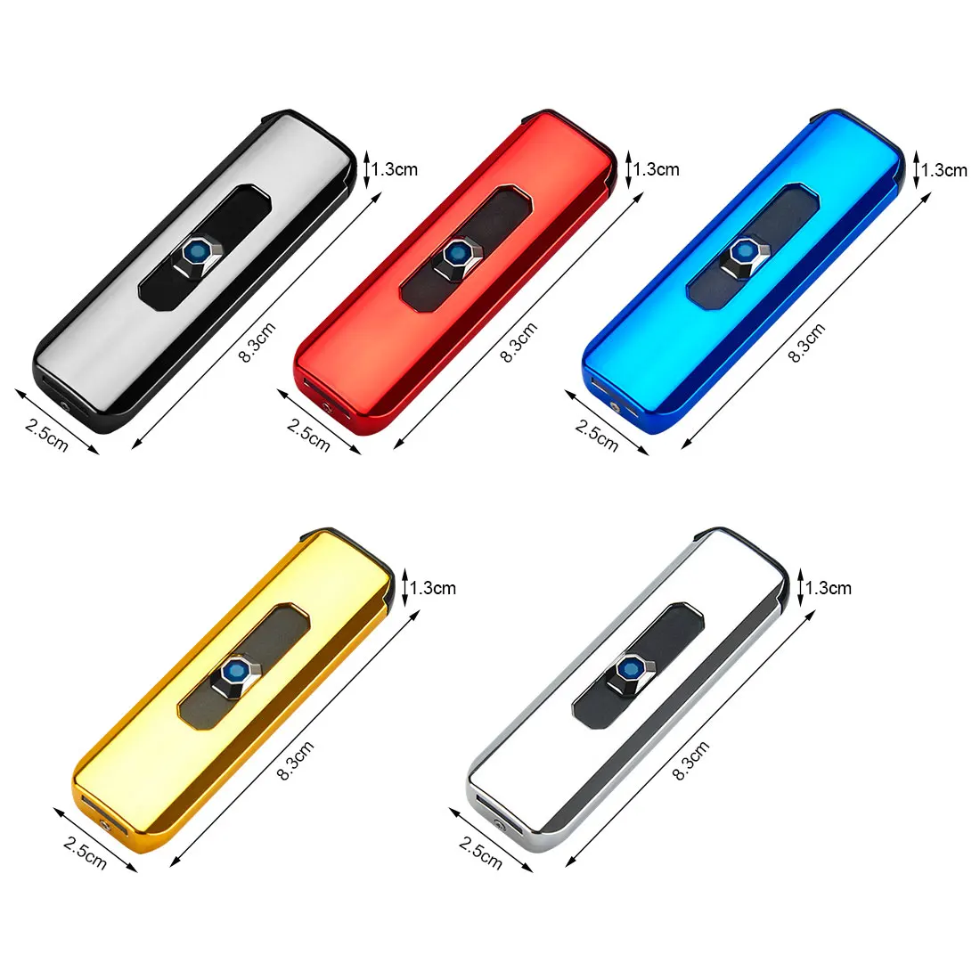 

Creative USB Charging Windproof Lighter Cool Technology Style LED Electronic Flameless Cigarette Lighter Double-sided