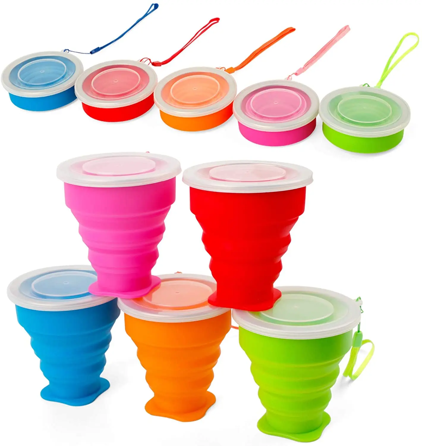 

Silicone Folding Cup Travel Camping Cups Collapsible Portable Coffee Cups With Lids Portable Travel Mugs Outdoor Travel Drinking