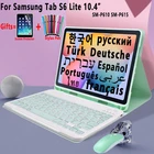 Чехол с клавиатурой для Samsung Galaxy Tab S6 lite 10,4, корейский, испанский, арабский, со слотом для ручки, для Samsung Tab P610, P615