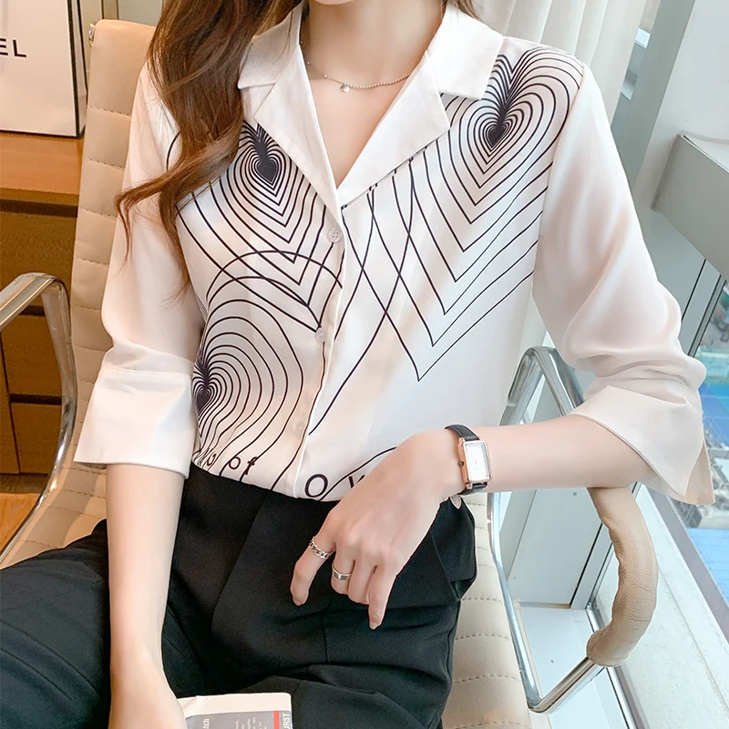 

fashion womens tops and blouses printing blouse women chiffon blouse shirt female Half sleeve women shirts 2021 women shirts