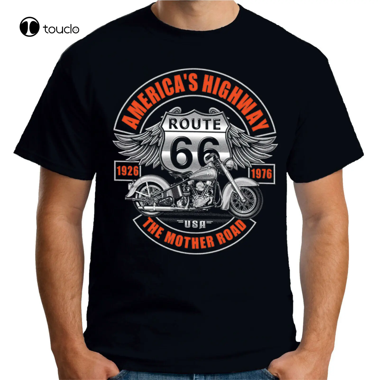 

Classic Usa Motorcycle America'S Highway Mens T-Shirt Tee Shirt Custom Aldult Teen Unisex Digital Printing Tee Shirt Xs-5Xl