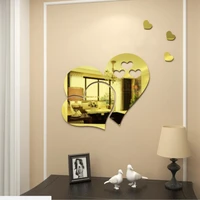 3d mirror love hearts wall sticker decal diy home room removable art mural decor1