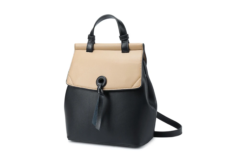 REALER women backpack small spilt leather backpack for women school backpack for teenager girls panelled shoulder bag