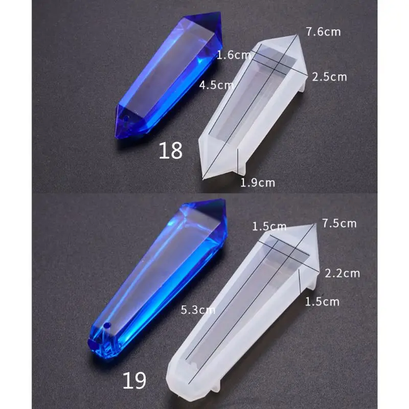 Resin mold Stone Pendulum Crystal Column Pendant Silicone UV Resin Mold Jewelry Tools