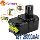 Литий-ионный аккумулятор высокой емкости для Ryobi P108 RB18L40, 18 в, 28000 мАч
