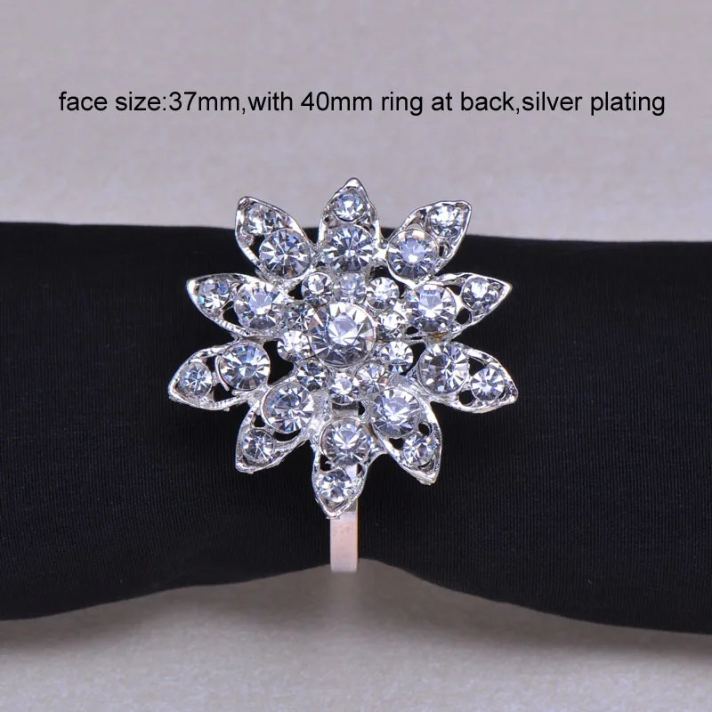 Элегантные Свадебные Кольца для салфеток со стразами и цветами держатели с