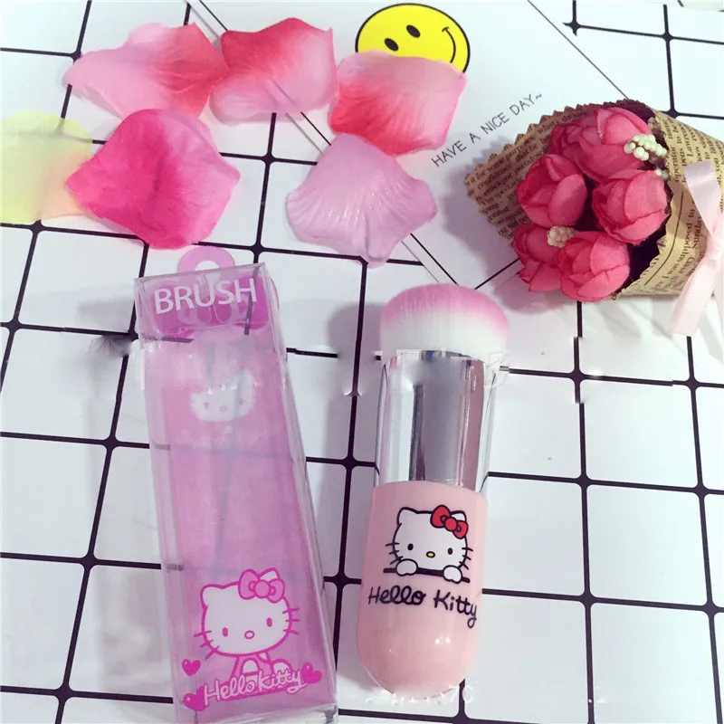 Розовые кисти для макияжа Hello cat Chubby инструмент нанесения румян портативная кисть