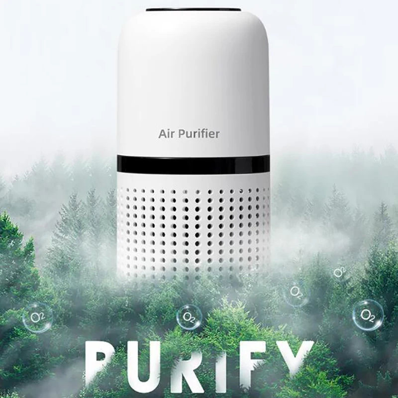 

Hot Air Purifier Mini Portable Ionizer with HEPA Filter for Desk,New Car