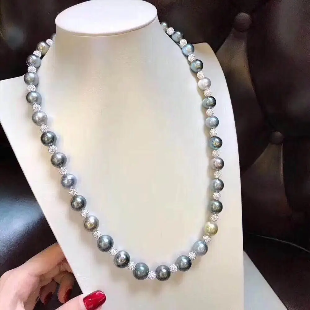 Женское Ожерелье из натурального пресноводного жемчуга с черными жемчужинами