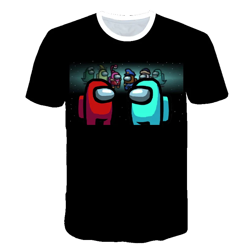 

Summer Short Sleeve Tops 4-16T Children T-Shirt Funny Game Impostor Graphic Kid Tops 3D Cartoon Shirts Cool Boys Tee