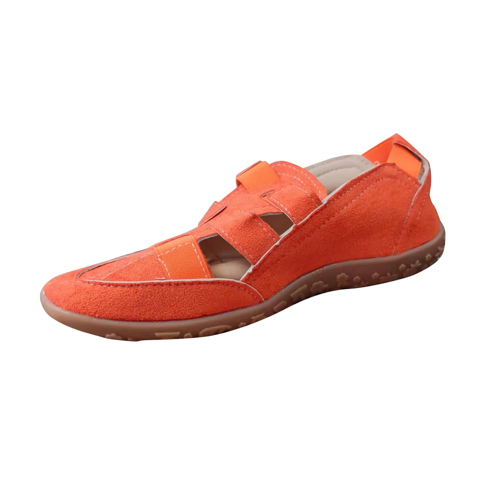 

2021 Women Loafers Hollow Out Flat Female Breathable Elastic Band Round Toe Shoes Ladies Summer Casual Footwear Plus Size 37-42