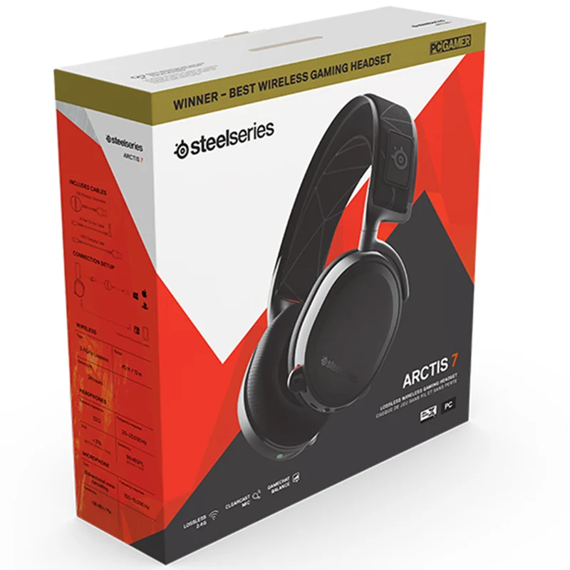 Серия SteelSeries Arctis 7 игровая гарнитура High DTSXv2.0 7,1 Беспроводная игровая гарнитура наушники с ремнем для ношения пшеницы - Цвет: With Rteail Box