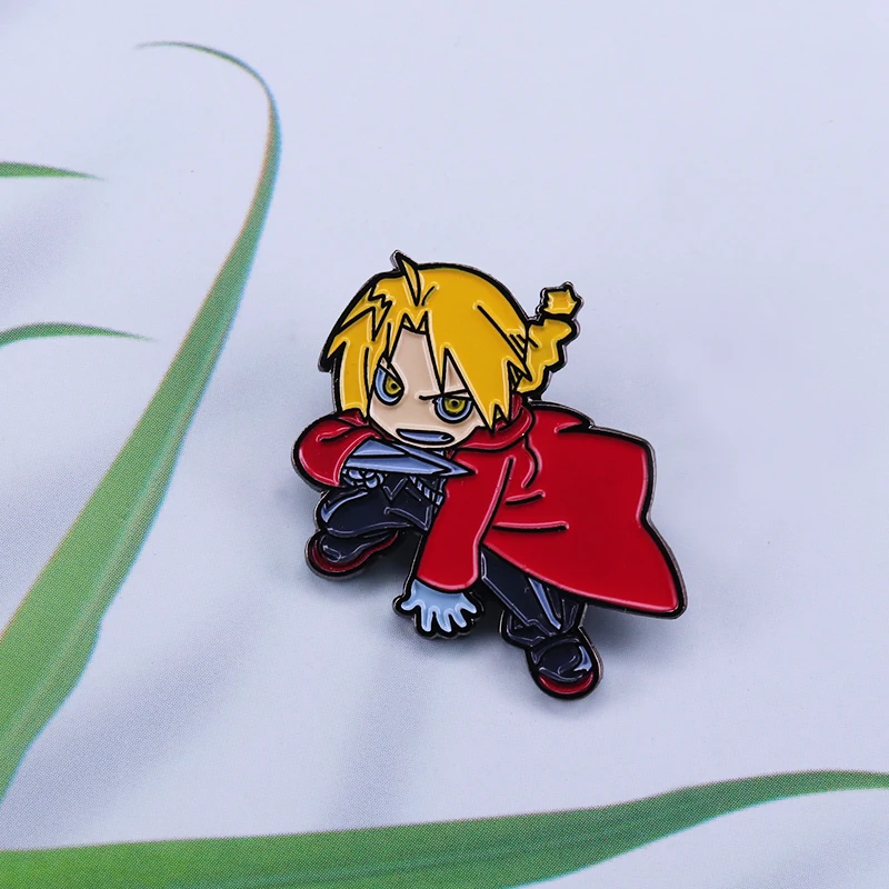 Цельнометаллическая эмалированная булавка с алхми эдвард элрик аниме для