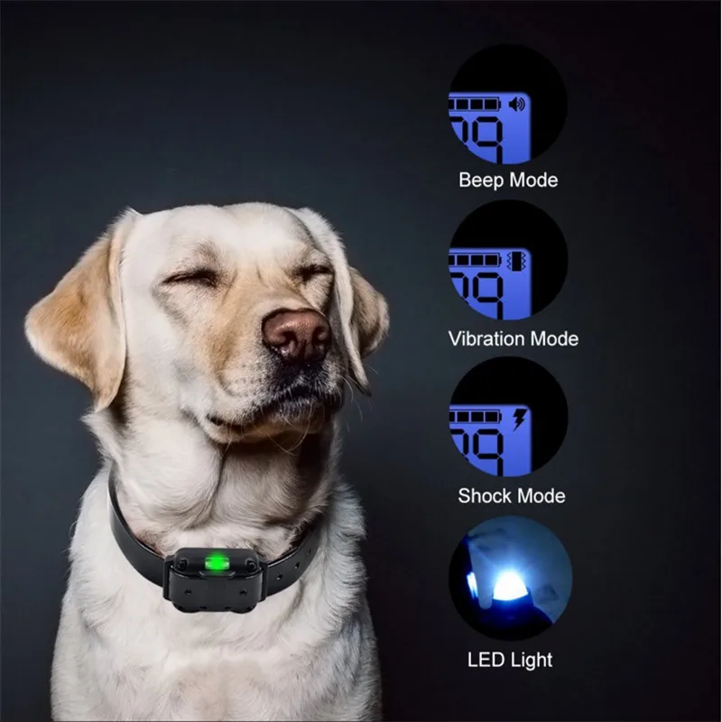 

Electric Dog Training Collar Waterproof Rechargeable Remote Control Pet with LCD Display for All Size Bark-stop Collars