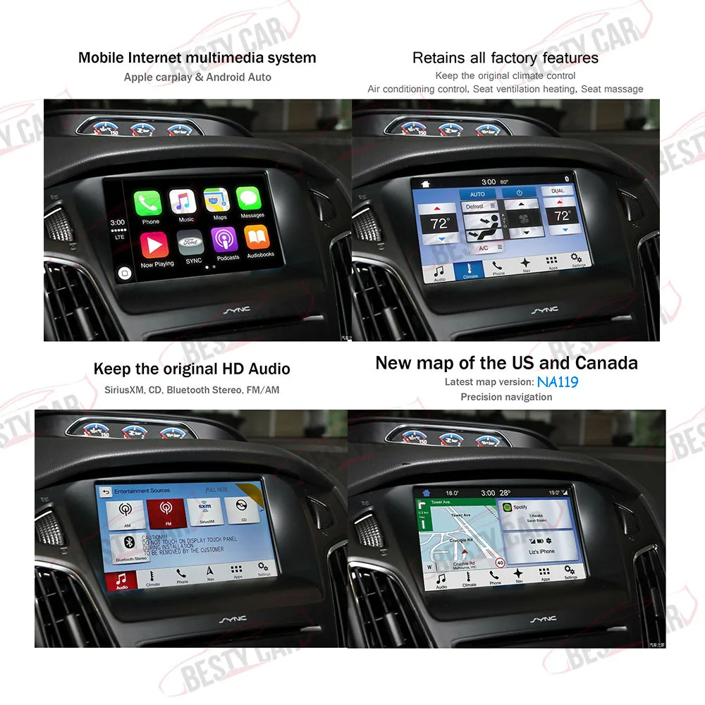 Комплект для модернизации сенсорного экрана BC 4-8 дюймов Ford Lincoln SYNC 1 синхронизации