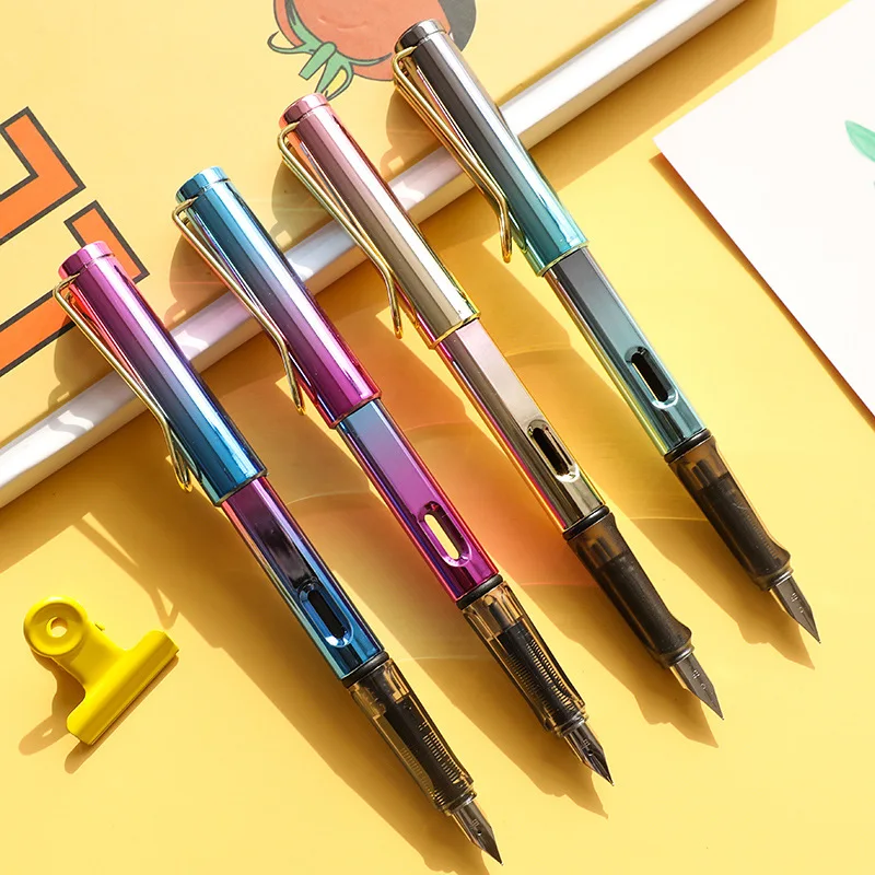 

Colorful Nib Fountain Pen Frosted Dazzle Gradient Ink Pens Can Absorb Ink Roller Ball Pen for School Office Writing Stationery