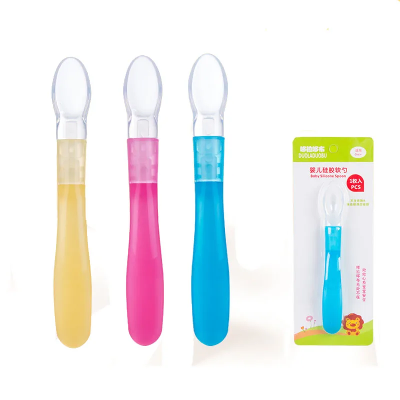 

Prato infantil Baby Spoon For Baby Self Feeding Infant kids Learning Tableware Children Baby dishes L0089