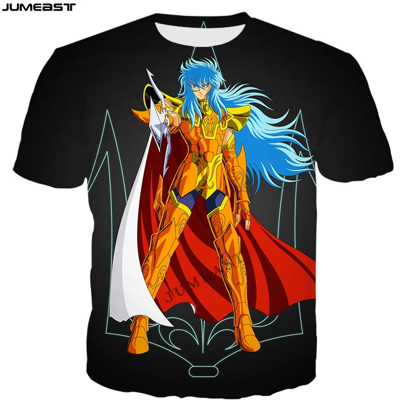 

Jumeast Y2k, мужская и женская футболка с 3D принтом, мультяшное аниме Saint Seiya, хип-хоп футболка с коротким рукавом, спортивный пуловер, топы, футбол...