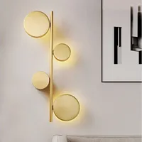 Nordic post-modern long wall lamp creative personality art light luxury milk tea shop golden dot decorative wall lamp