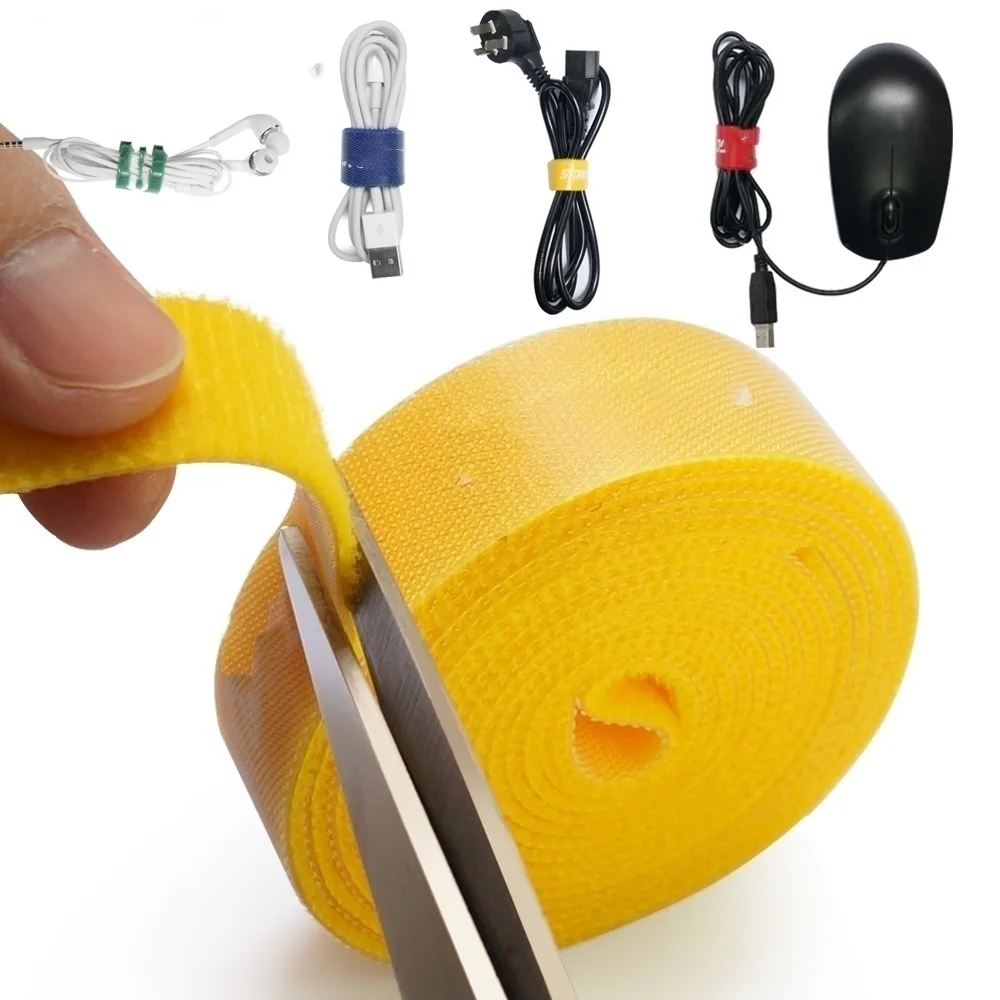

USB Cable Winder Cable Organizer Ties Mouse Wire Earphone Holder HDMI Cord Free Cut Management Phone Hoop Tape Protector